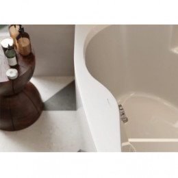 MELITE Ванна акриловая асимметричная, без панели и каркаса, 160х105 см, левая, белая