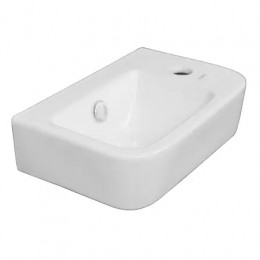 AZ-10100-R  Раковина накладная. Размер 375x245x135 мм белый глянец