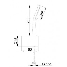 MANO Душевой набор хром: душевая лейка, шланг, держатель