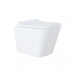 Сет LORANTO Инсталляция + Azario Teramo (квадратный) подвесной безободковый унитаз с сидением микролифт (2 места)