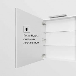 OLETA Шкаф зеркальный 500мм левый, белый глянец