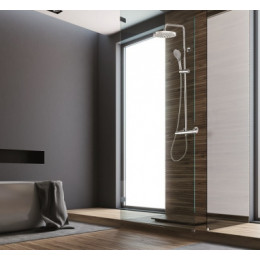 ELIOS Душевая стойка со смесителем для душа, верхний душ из ABS Ø250 мм., ручной душ с 3 режимами, цвет хром