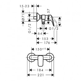 71600670 Logis Смеситель для душа, однорычажный, ВМ, матовый черный