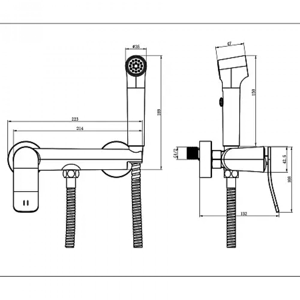 Escaro Гигиенический душ со смесителем, сатин
