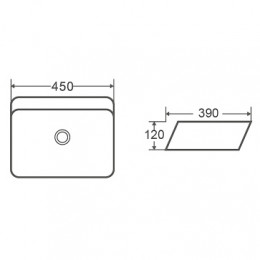 Раковина Azario, накладная, белая глянцевая, 550*385*120 мм, AZ-2242