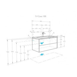 Сохо 100 Тумба Дуб Веллингтон/Графит софт (БЕЗ УМЫВАЛЬНИКА"Элина-100")