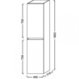 Колонна подвесная, 40 см, 2 реверсивные дверцы, белый лак глянец, EB2385-J5 TOLBIAC