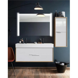 EXBK112-00 VIVIENNE Керамическая двойная раковина 120х46 см, белая