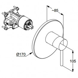 KLUDI BOZZ Встраиваемый смеситель для душа, черный матовый, арт. 386553976