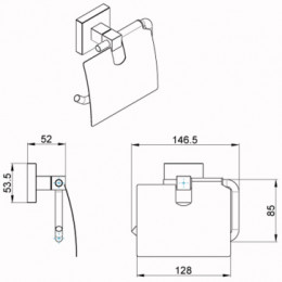 RINA Бумагодержатель с крышкой, хром