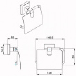 RINA Бумагодержатель с крышкой, хром