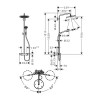 26890990 Croma Select S Showerpipe 280 1jet с термостатом и ручным душем Raindance Select S 120 3jet, полированное золото