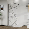 AZ-271-100-MB-CGP Душевая перегородка Walk-in, 100x195-MB-CGP, в рамке, Графический принт 8 мм, профиль матовый черный