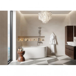 MELITE Ванна акриловая асимметричная, без панели и каркаса, 160х105 см, левая, белая