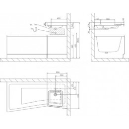 Умывальник BE HAPPY II правый белый с переливом