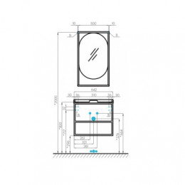 Лофт 65 Тумба-умывальник Фабрик Дуб Эндгрейн