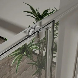 AZ-R06-100-MB-CHC Душевое ограждение PARIS SQP-100х100х195-MB-CHC, стекло шиншила 5 мм, профиль матовый черный