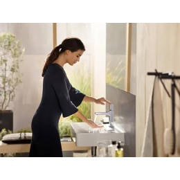 32570000 Metropol Смеситель для раковины 100, с рукояткой Select, со сливным клапаном Push-Open