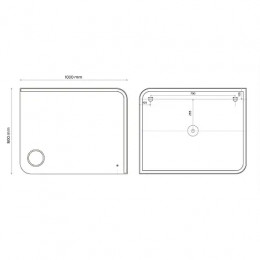 AZARIO зеркало "Golden" влагостойкое с подсветкой+подогрев+линза 1000*800