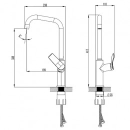ABILITY Смеситель для кухни, черный