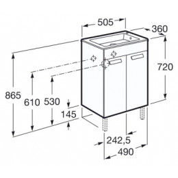 DEBBA Модуль д/раковины 500 мм, белый