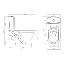 Унитаз-компакт "Алькор" анвп (станд: 2-реж., дюро, метал крепеж)