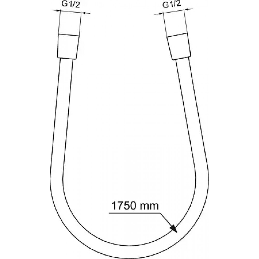 BE175AA IDEALFLEX Шланг для душа 1700 мм, подсоединение G1/2", устойчивость к давлению до 5 атм, прочность до 50 кг, легкоочищаемый