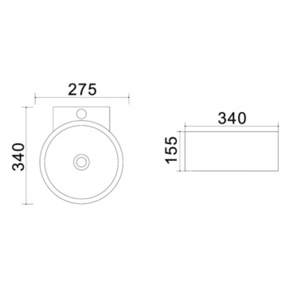 AZ-4292 Раковина подвесная, мат. бел. 34*27,5*15,5