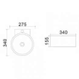 AZ-4292 Раковина подвесная, мат. бел. 34*27,5*15,5