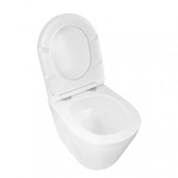 Сет LORANTO Инсталляция + KROSA Унитаз подвесной с системой смыва Tornado, в комплекте с быстросъемным сиденьем микролифт, дюропласт 485*360*330,