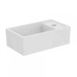 E211201 TEMPO Умывальник 37х21 см, отверстие под смеситель справа. Для монтажа соло на стене. Без крепежа, рекомендуемый крепеж - K714467