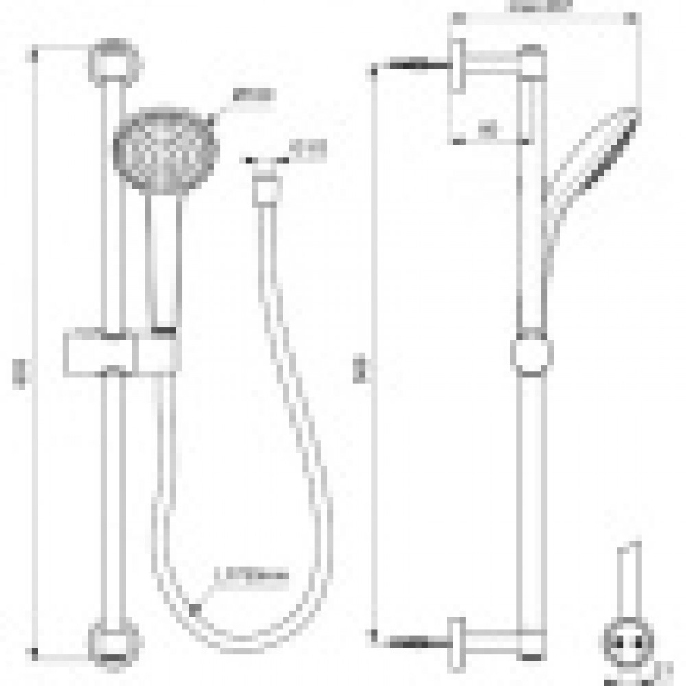 BD142XG IDEALRAIN SOFT M1 Душевой гарнитур, состоящий из: 1-функциональной душевой лейки, диаметр 100 мм (B9402AA)