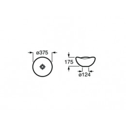 OHTAKE Раковина 375х375х175 мм накладная, б/перелива, б/отв.д/смесит., белый