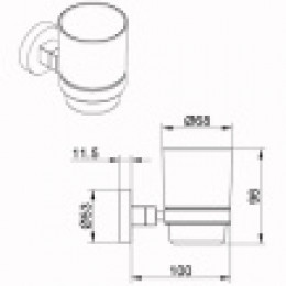 NESSY Стакан стеклянный подвесной, хром