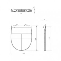 VEGA Тонкое сиденье с крышкой к унитазу, стальные петли, быстросъемное, микролифт
