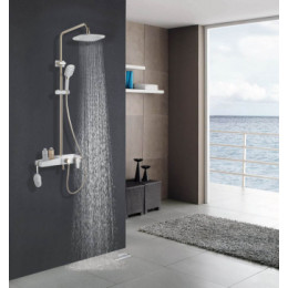 Душевая система с поворотным изливом, белый/золото, AZ-801-1 