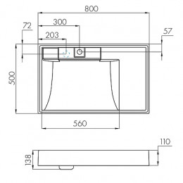Рейн 80 Раковина Графит