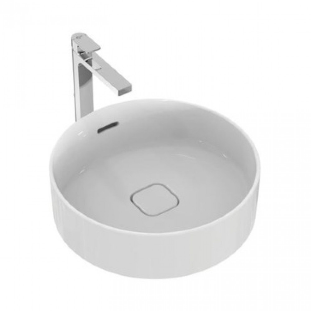 T296101STRADA II Round Vessel Умывальник 45 см без отверстия под смеситель, для монтажа с мебелью, с отверстием перелива (щелевого типа), с керамическ