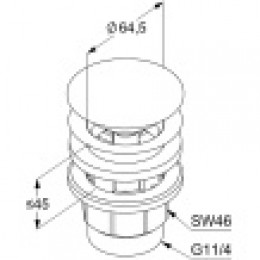 Донный клапан PUSH-OPEN, черный матовый, арт. 1042639-00