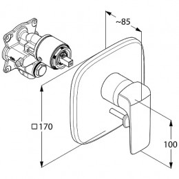 KLUDI AMEO Встраиваемый смеситель для ванны и душа, арт. 416500575