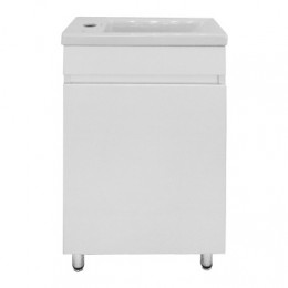 Комплект Тумба Эстима 40Н напольная с раковиной Миранда 40, левая