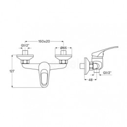 Смеситель Баус для душа с аксессуарами, хром