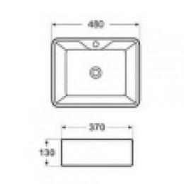 AZ-2010 Раковина накладная. Размер 480*370*130 мм