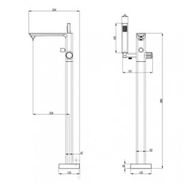 PIANO Отдельно стоящий смеситель для ванны, хром