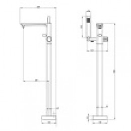 PIANO Отдельно стоящий смеситель для ванны, хром