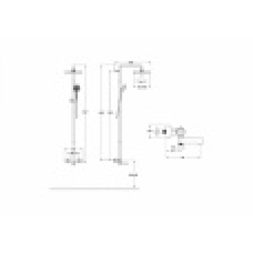 E26238-CP ATOM Колонна для ванны и душас термостатом, поворотным изливом, геометричным верхним и ручным душем, хром