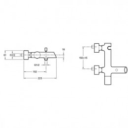 E8963-CP TOOBI Однорычажный настенный смеситель для ванны/душа, Хром