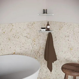 Полка SLIM C угловая сатин/хром