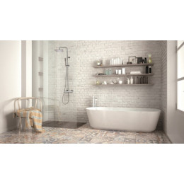 COSMO Душевая стойка с термостатическим смесителем для душа, верхний душ 230х230 мм., ручной душ ,цвет хром