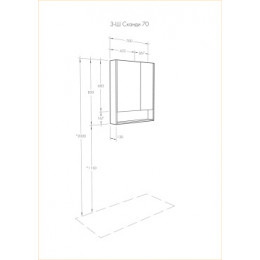 Сканди 70 зеркало-шкаф Белый/Дуб Верона